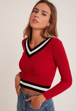 SUBDUED RED SPORTY JUMPER