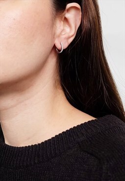 Modern CZ Stud Earrings Women Sterling Silver Earrings