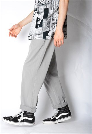 VINTAGE 90S GREY RALPH LAUREN CHINOS PANTS