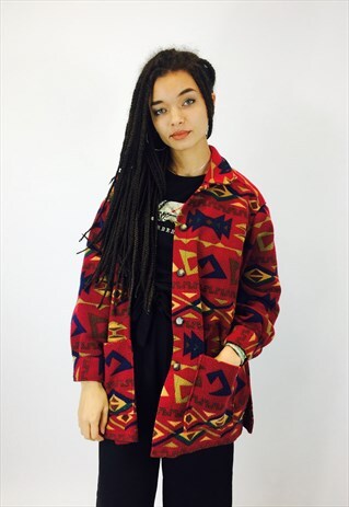 AZTEC TEDDY BEAR FLEECE JACKET