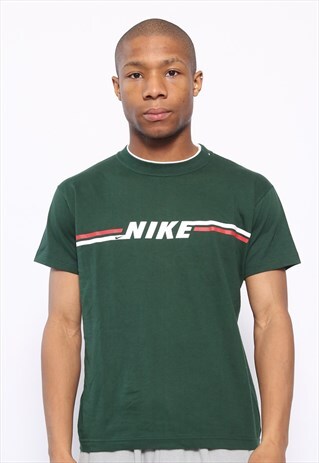 VINTAGE NIKE BIG LOGO SPELLOUT T-SHIRT GREEN