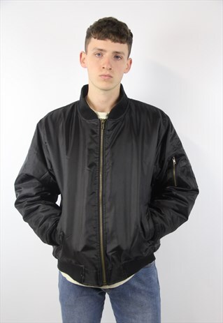 VINTAGE BLACK MA1 BOMBER JACKET
