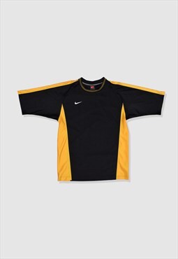 Vintage 90s Nike Embroidered Football Shirt Jersey in Black