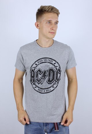 VINTAGE AC/DC BAND BIG LOGO PRINTED T-SHIRT TOP