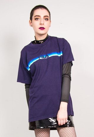 FILA VINTAGE 90'S NAVY BLUE T-SHIRT