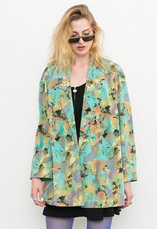 VINTAGE WOMAN'S FLORAL CLASSIC BLAZER