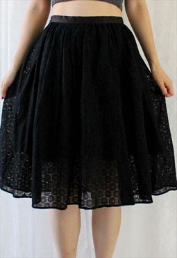 Vintage Lace Skirt Black S B402