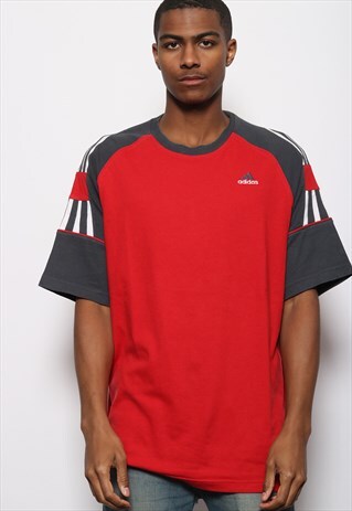 VINTAGE ADIDAS LOGO T-SHIRT RED