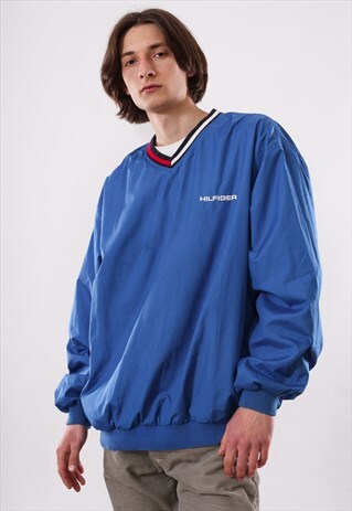 90'S VINTAGE MENS TOMMY HILFIGER WINDBREAKER PULLOVER JACKET