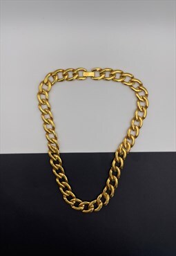 Vintage 80s Gold Link Necklace 