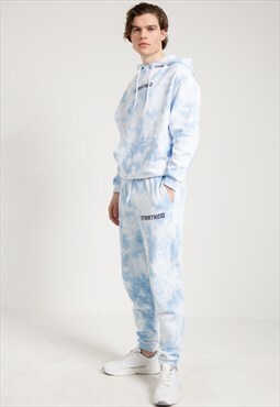 Oversized Joggers in Blue with Tie Dyed