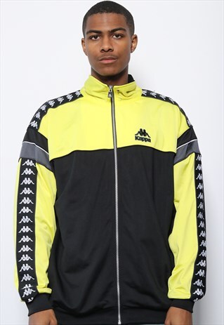 VINTAGE KAPPA TAPE LOGO TRACK TOP JACKET GREEN