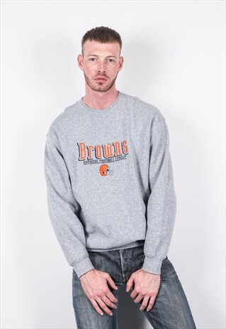 VINTAGE 1990S GREY USA PRINT SWEATER