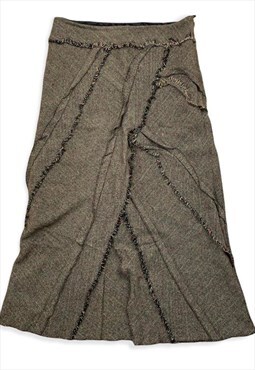 Vintage Per Una Midi Skirt 00s Y2K Tweed Style Skirt Size 12