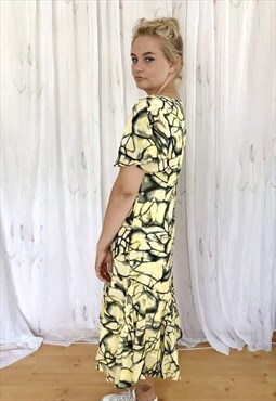 Yellow patterned summer dress