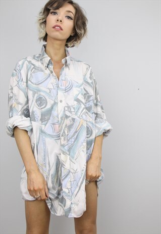 VINTAGE 80S/90S OVERSIZED PATTERNED SHIRT