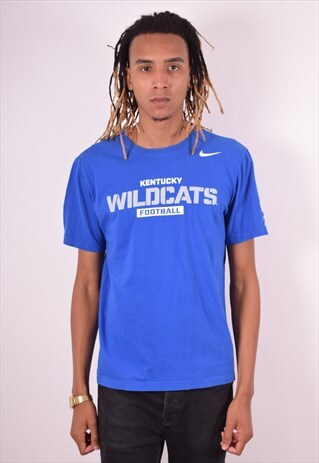 NIKE MENS VINTAGE WILDCATS T-SHIRT TOP LARGE BLUE 90S