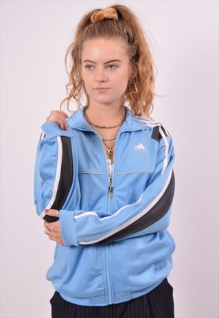 VINTAGE ADIDAS TRACKSUIT TOP JACKET BLUE