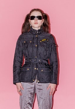 90's Vintage classy warm cropped jacket in black