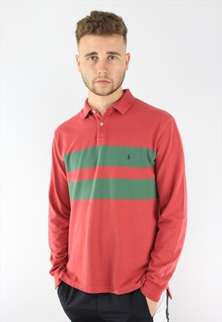 RALPH LAUREN STRIPED LS POLO SHIRT