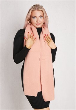Plain Salmon Soft Touch Thick Scarf