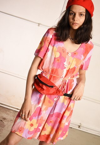 90'S RETRO FESTIVAL FLORAL PRINT PLAYSUIT