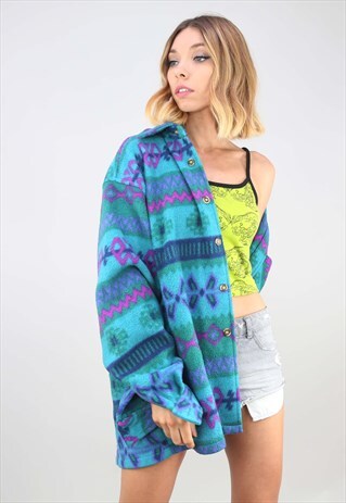 VINTAGE 90S OVERSIZED PATTERNED FESTIVAL FLEECE