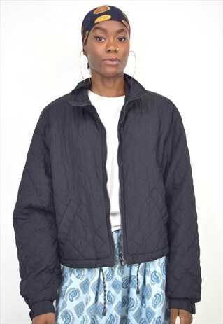 VINTAGE 90S PAUL & SHARK BLACK QUILTED JACKET