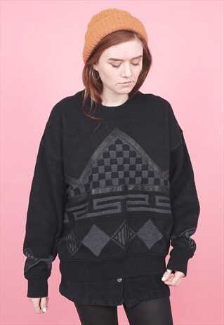 VINTAGE LEATHER PATTERNED JUMPER /E2126