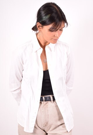 CALVIN KLEIN WOMENS VINTAGE SHIRT MEDIUM WHITE 90S