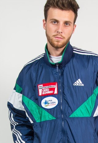 VINTAGE ADIDAS TRACKSUIT JACKET SHELL WINDBREAKER