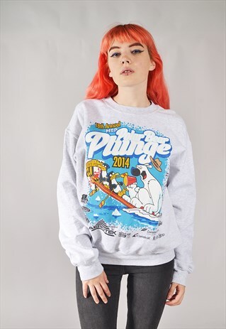 VINTAGE POLAR PLUNGE SWEATSHIRT GREY