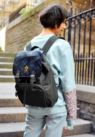 BLUE ON BLUE ROSES LAPTOP BACKPACK