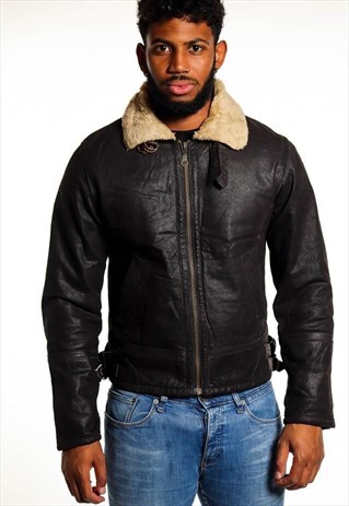 VINTAGE FAUX FUR LEATHER JACKET J2063