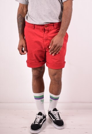 TOMMY HILFIGER MENS VINTAGE SHORTS W36 RED 90S