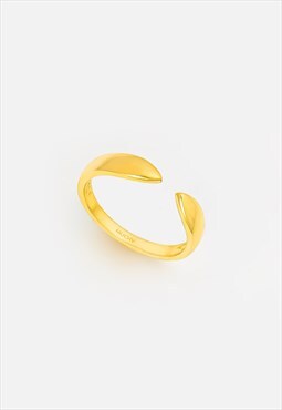 Women's Adjustable Open Ring With Smooth Band - Gold