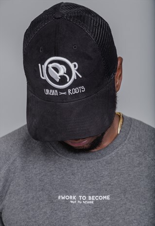 UXR BLACK SUEDE TRUCKER HAT