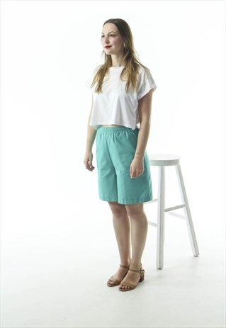 TEAL HIGH WAISTED SHORT / VINTAGE SUMMER SHORTS