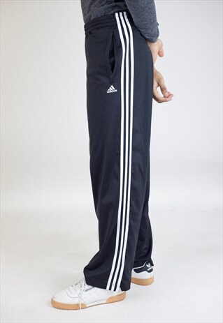 VINTAGE 90S ADIDAS BLACK TRACKSUIT BOTTOMS