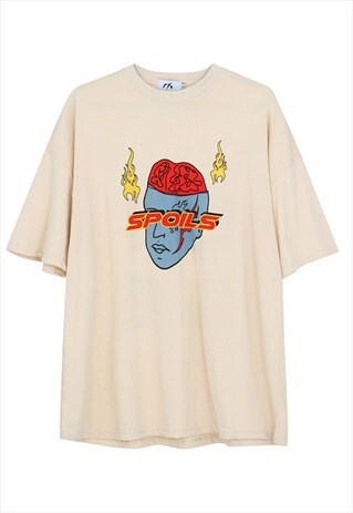 KALODIS CREATIVE FUN CARTOON PRINT LOOSE T-SHIRT