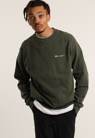 VINTAGE CHAMPION EMBROIDERED SPELL OUT SWEATSHIRT