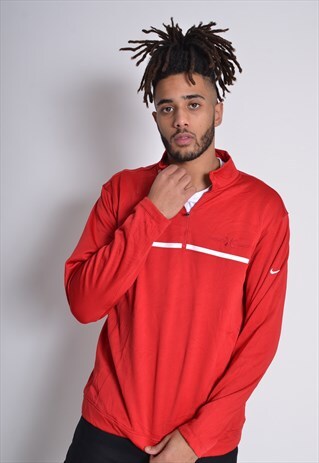 VINTAGE NIKE 1/4 ZIP SWEATSHIRT RED