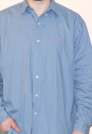 VINTAGE 90'S BLUE & PINK RALPH LAUREN SHIRT