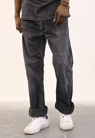 LEVI'S VINTAGE BLACK DENIM PAINT 501 JEANS