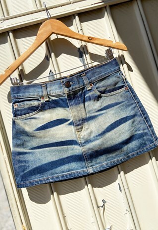 VINTAGE 90S Y2K LEVI'S 671 TIE-DYE DENIM SKIRT