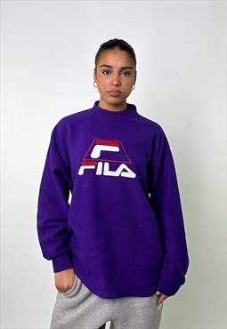 Purple 90s FILA Spellout Sweatshirt