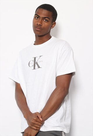 VINTAGE CALVIN KLEIN BIG LOGO T-SHIRT WHITE