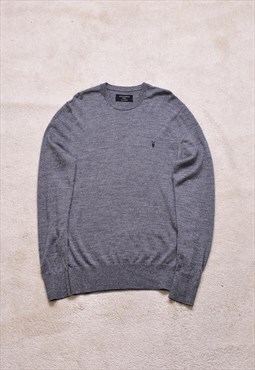 AllSaints Mode Merino Grey Knit Jumper 