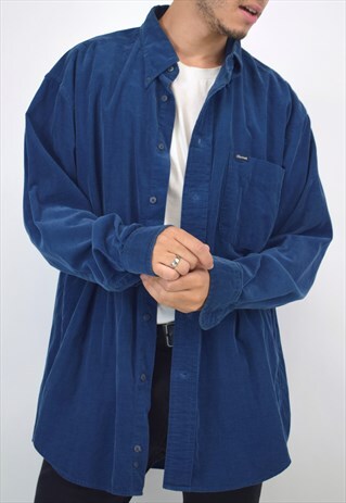VINTAGE 90S DEEP BLUE CORDUROY SHIRT
