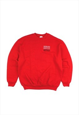 Peak District National Park Red Embroidered Sweatshirt